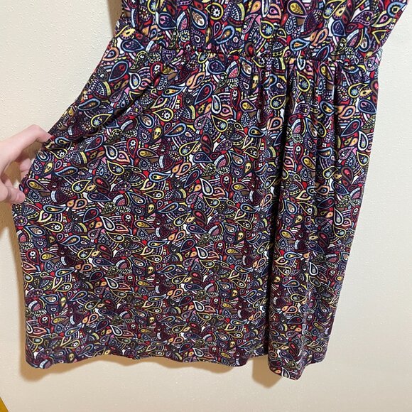 Boden Flutter Sleeve Jersey Dress Paisley Patterned - Picture 10 of 14